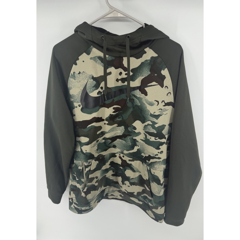 Nike Therma Dri-FIT Hoodie Mens Medium Camo Pullover Fleece Training